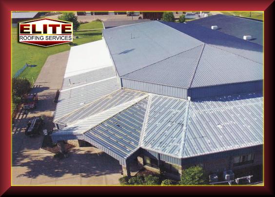 Conklin's Metal Roof Restoration System being restored for one of our customer's commercial buildings during normal business hours with no tear off and business closure required.