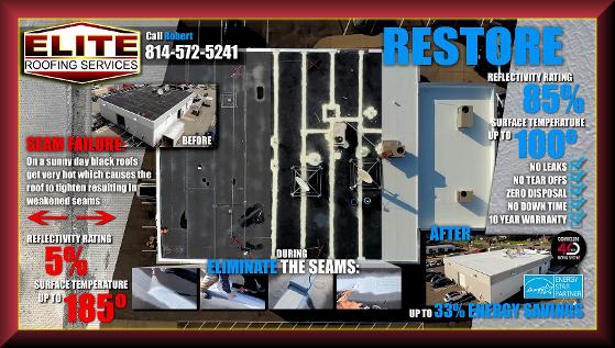 Conklin Metal Roof Restoration in Progress - Before, During, and After Photo.